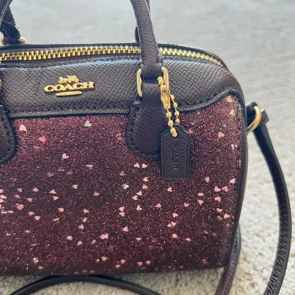 Coach Micro Bennett Satchel, Oxblood Heart Glitter - Picture 2 of 16